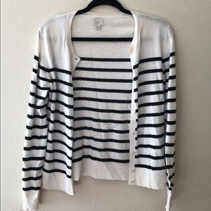 Striped cotton cardigan